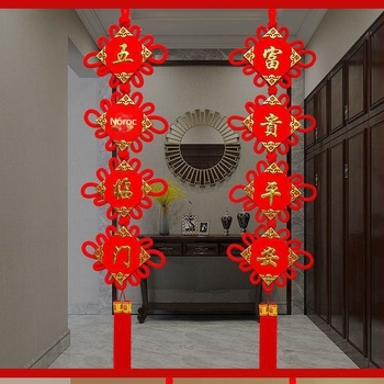 Pandantiv din nod chinezesc pentru living, decor de lux, realizat manual, pentru hol și fundalul televizorului