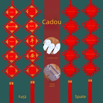 Pandantiv din nod chinezesc pentru living, decor de lux, realizat manual, pentru hol și fundalul televizorului