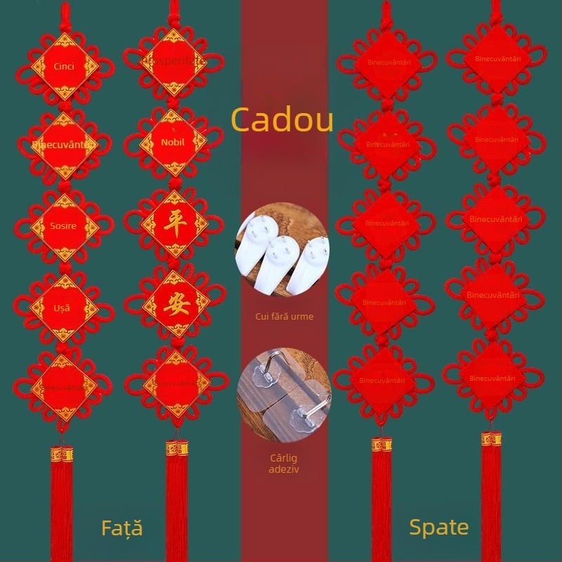 Pandantiv din nod chinezesc pentru living, decor de lux, realizat manual, pentru hol și fundalul televizorului
