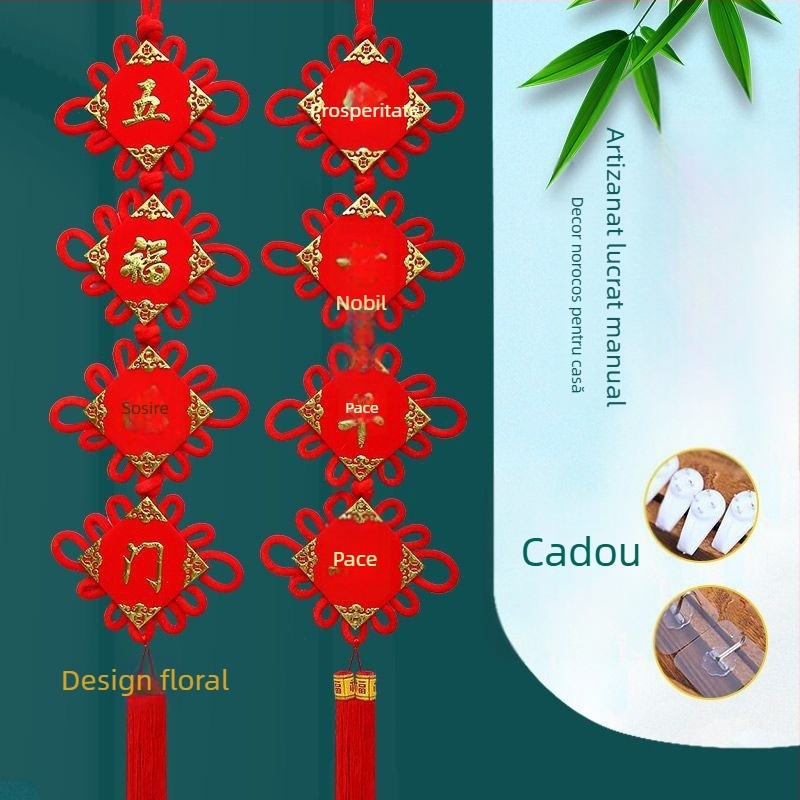 Pandantiv din nod chinezesc pentru living, decor de lux, realizat manual, pentru hol și fundalul televizorului