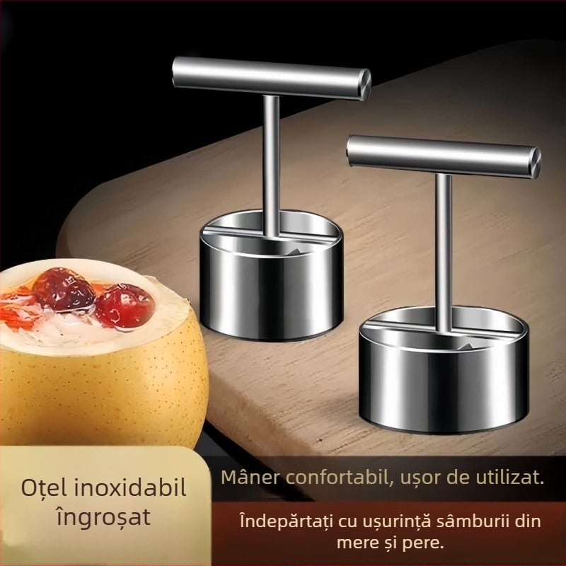 Descoretor de fructe din oțel inoxidabil pentru mere și pere, divizor de fructe, ustensilă de bucătărie