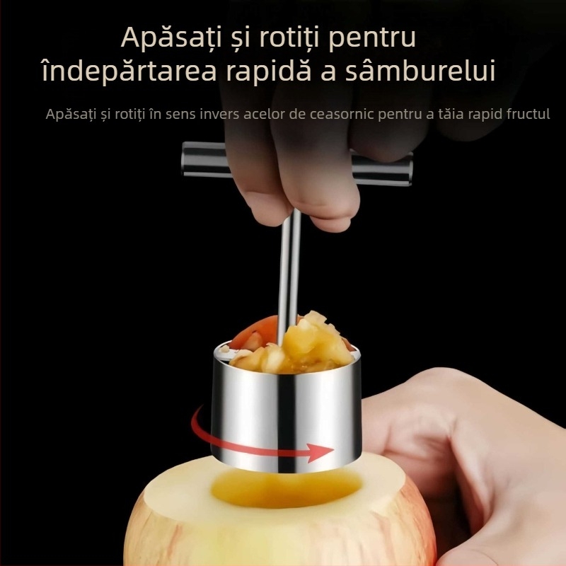Descoretor de fructe din oțel inoxidabil pentru mere și pere, divizor de fructe, ustensilă de bucătărie