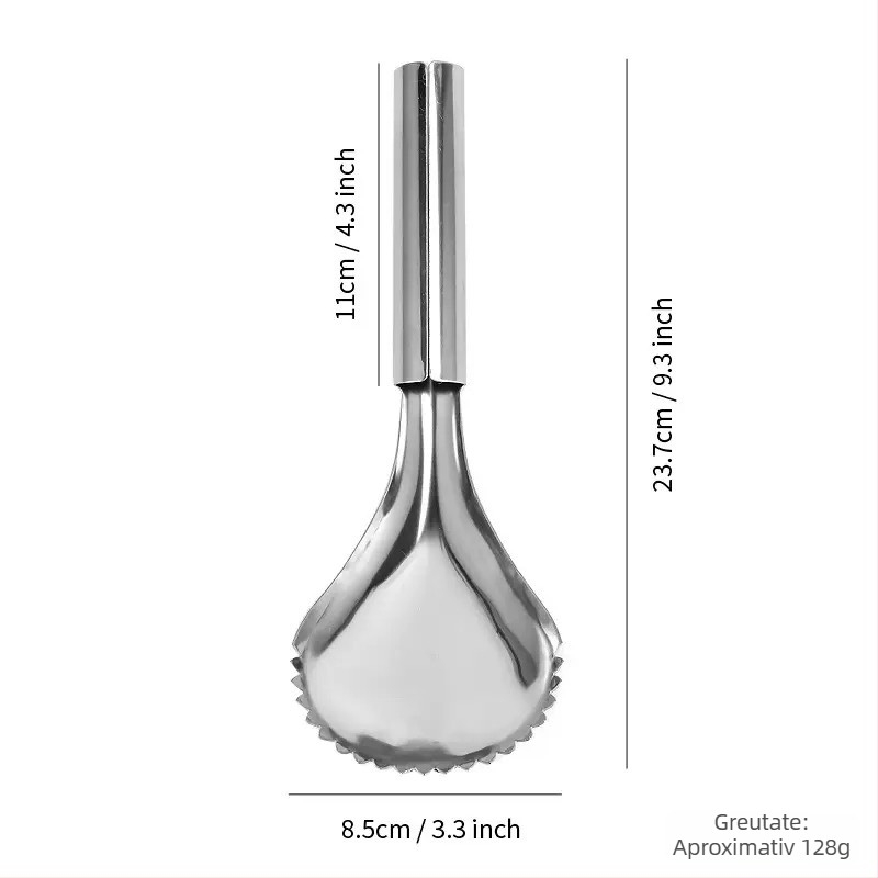Lingură din oțel inoxidabil cu separator de pulpă pentru gheață rasă și înghețată — lingură manuală multifuncțională