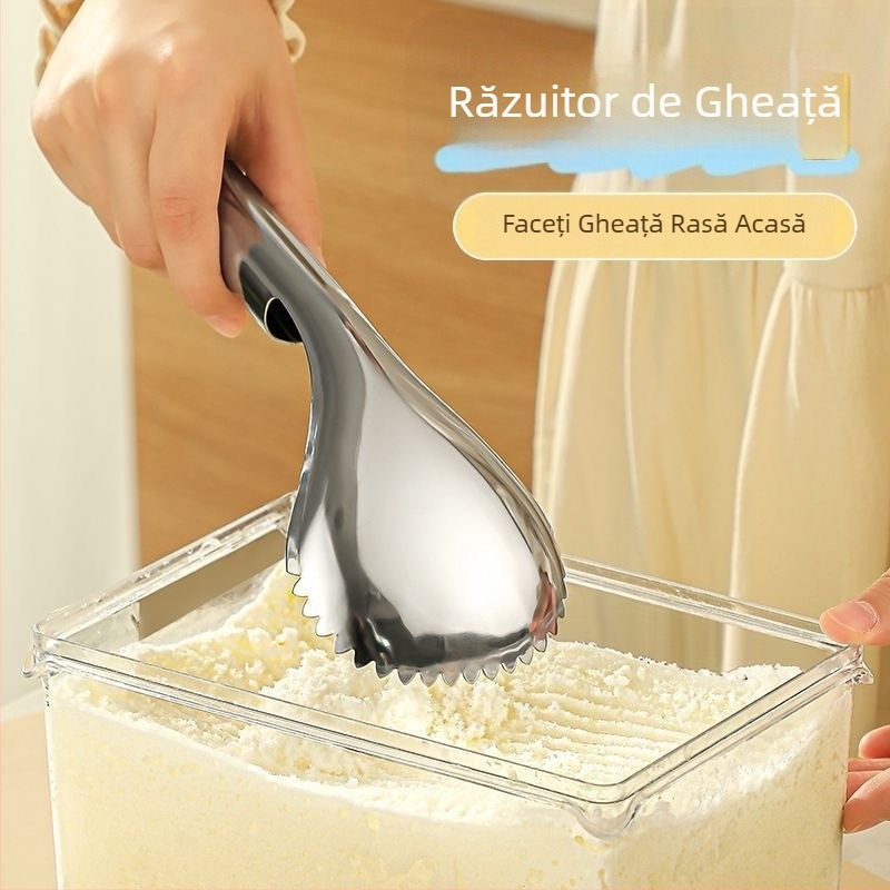 Lingură din oțel inoxidabil cu separator de pulpă pentru gheață rasă și înghețată — lingură manuală multifuncțională