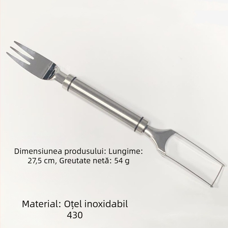 Tăietor de pepene din oțel inoxidabil, cuțit și furculiță integrate – divizor de fructe pentru uz casnic