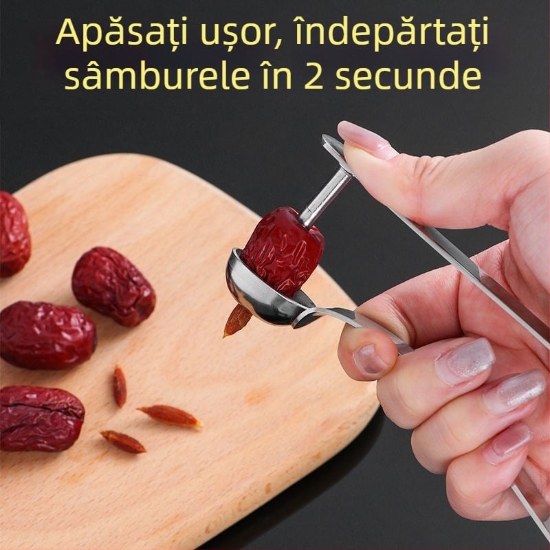Îndepărtător de sâmburi din oțel inoxidabil pentru fructe – uz casnic