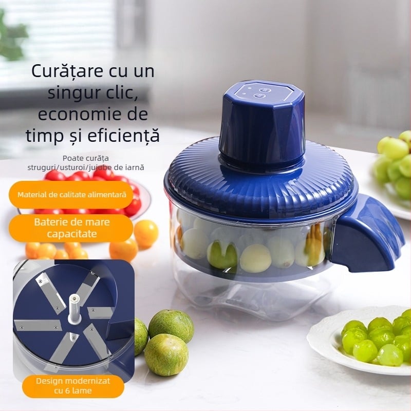 Curățător electric automat pentru fructe și legume, potrivit pentru struguri și usturoi