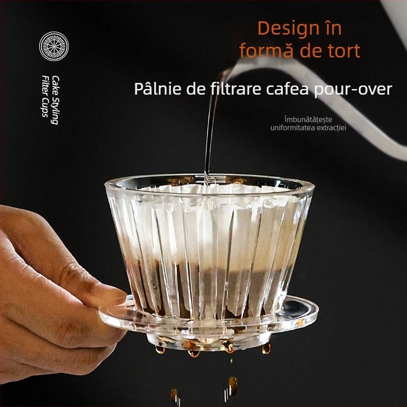B75 Cake Filtru pentru Cafea – Turnare Manuală, Fund Plat, Pâlnie de Filtrare
