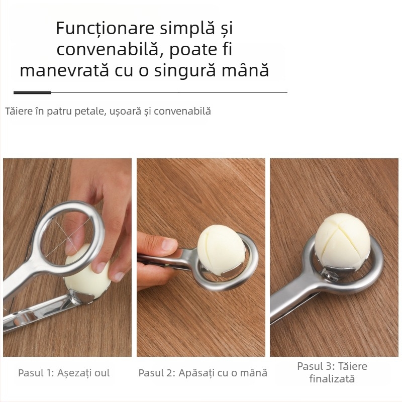 Tăietor de ouă din oțel inoxidabil 304 — instrument de bucătărie multifuncțional