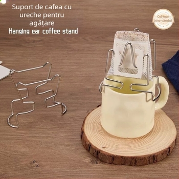 Suport pour-over din oțel inoxidabil 304, suport portabil pentru filtre de cafea