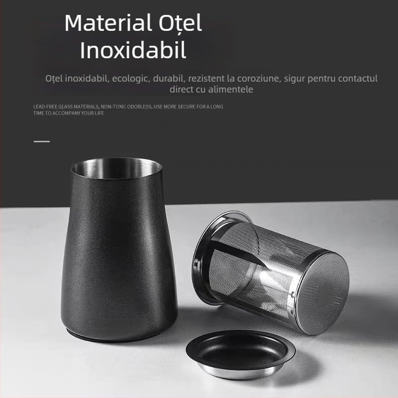 Filtru de cafea din oțel inoxidabil 304, sită fină și ceașcă aromată
