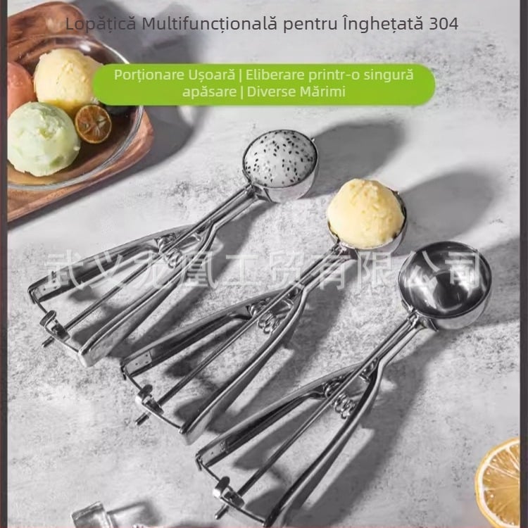 Lingură de înghețată din oțel inoxidabil 304 și formă pentru mingi de fructe