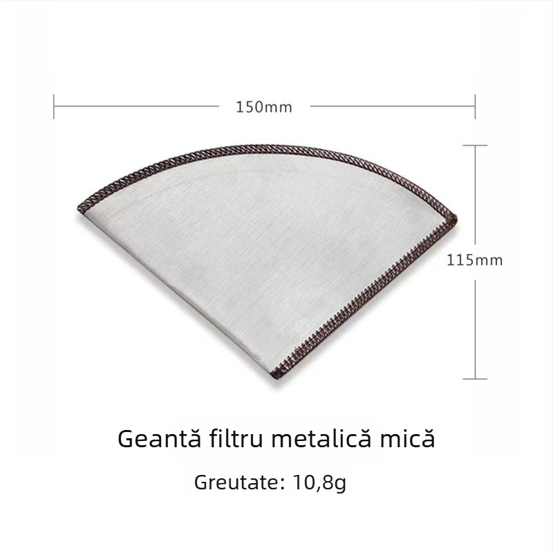 Filtru de cafea din oțel inoxidabil 304, filtru metal reutilizabil pentru V60, turnare manuală, fără filtru de hârtie