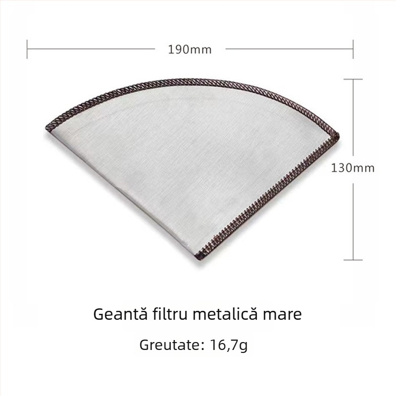 Filtru de cafea din oțel inoxidabil 304, filtru metal reutilizabil pentru V60, turnare manuală, fără filtru de hârtie
