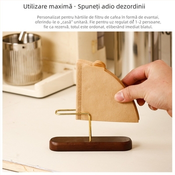 Suport din lemn pentru filtrele de cafea, spațiu de depozitare pentru hârtie de filtrare, cutie de depozitare verticală, design minimalist de Crăciun