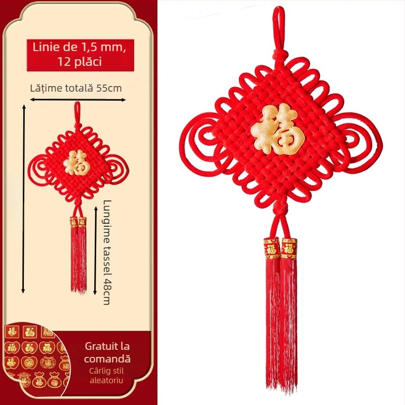 Noduri din catifea cu simbolul norocului, 12–14 bucăți, pentru sufragerie, decor festiv de Anul Nou în stil chinezesc modern