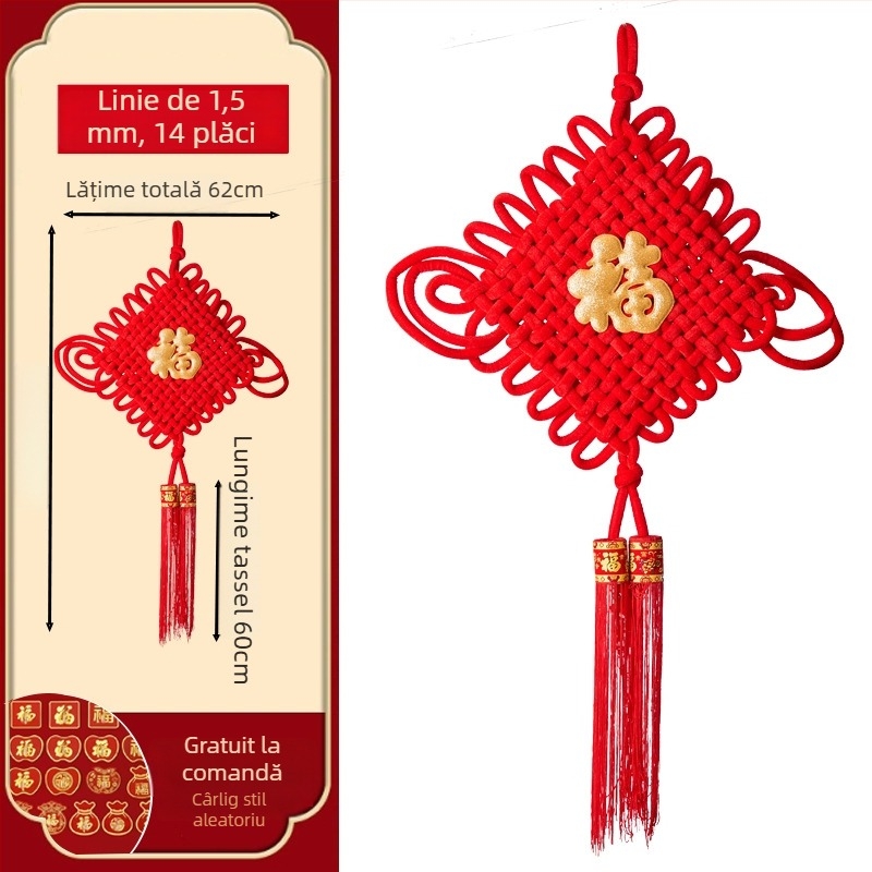 Noduri din catifea cu simbolul norocului, 12–14 bucăți, pentru sufragerie, decor festiv de Anul Nou în stil chinezesc modern