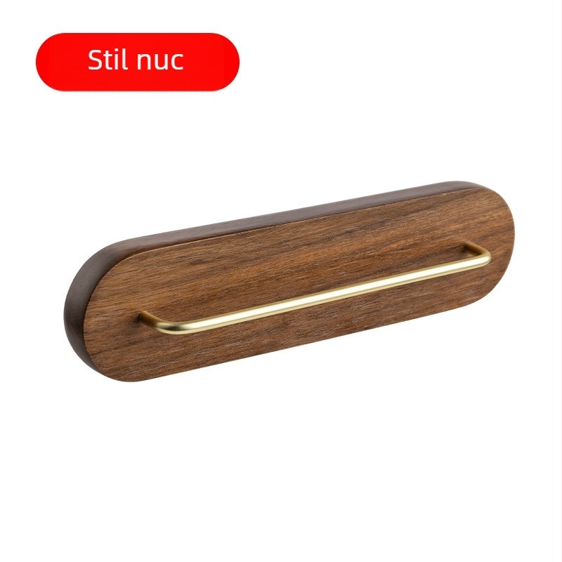 Suport de perete pentru filtru de cafea din lemn de nuc, design minimalist, formă conică