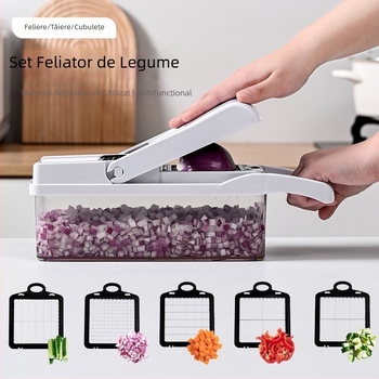 Tăietor multifuncțional pentru legume: cuburi de ceapă, răzuitor, feliator de cartofi