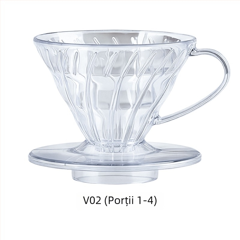 V02 Filtru transparent din rășină pentru prepararea cafelei prin infuzie, filtru de picurare îngroșat pentru ceașca de cafea din plastic de uz casnic, în formă de V