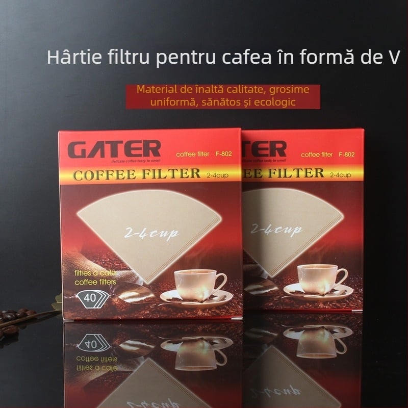 V60 filtru de cafea cu hârtie, preparare manuală, V01/V02 filtru conic, 2–4 cești, uz casnic, lemn