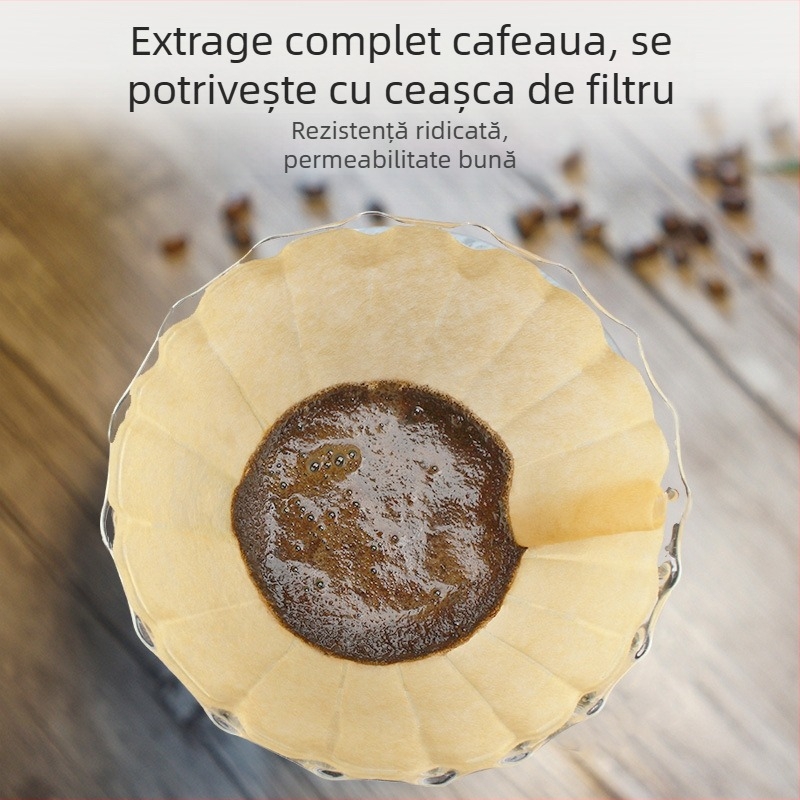V60 filtru de cafea cu hârtie, preparare manuală, V01/V02 filtru conic, 2–4 cești, uz casnic, lemn