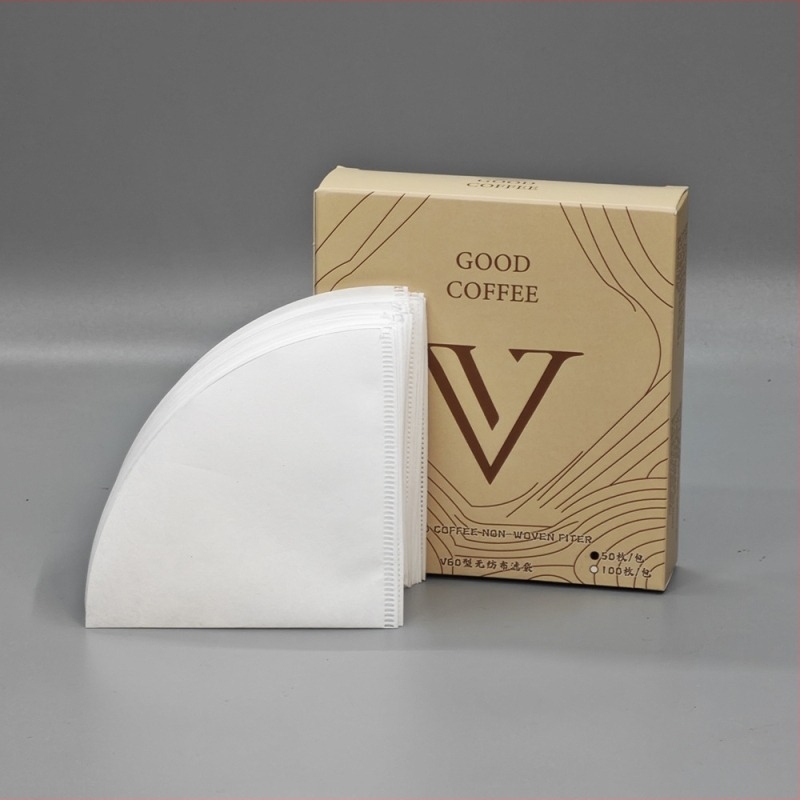 Filtru de cafea V60 din țesătură nețesută, densitate mare, 100 buc., etanș la scurgere și rezistent la pătrundere, de calitate alimentară pentru preparare manuală
