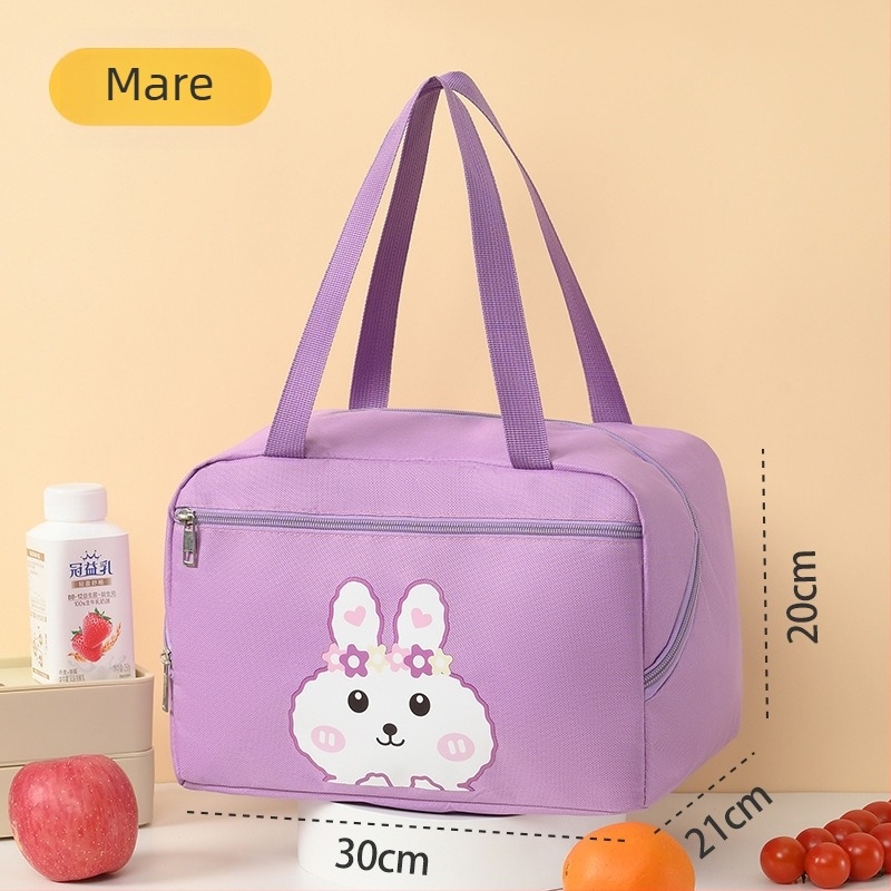 Geantă izolantă pentru prânz cu design de iepuraș drăguț, husă pentru monede, gentuță pentru machiaj și igienă, cutie de picnic, pachet de răcire, potrivită pentru activități în aer liber