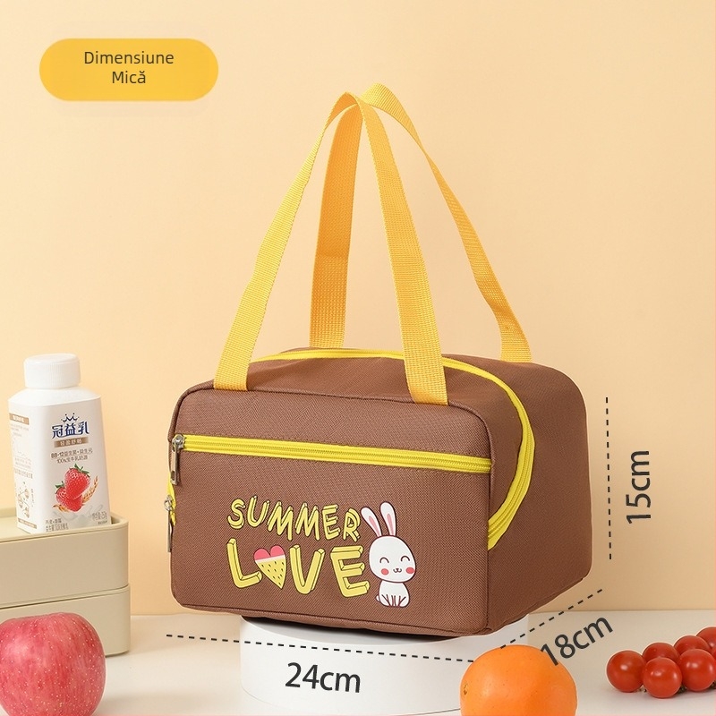 Geantă izolantă pentru prânz cu design de iepuraș drăguț, husă pentru monede, gentuță pentru machiaj și igienă, cutie de picnic, pachet de răcire, potrivită pentru activități în aer liber