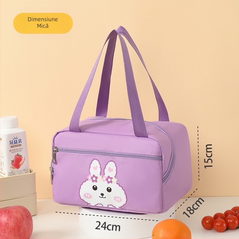 Geantă izolantă pentru prânz cu design de iepuraș drăguț, husă pentru monede, gentuță pentru machiaj și igienă, cutie de picnic, pachet de răcire, potrivită pentru activități în aer liber