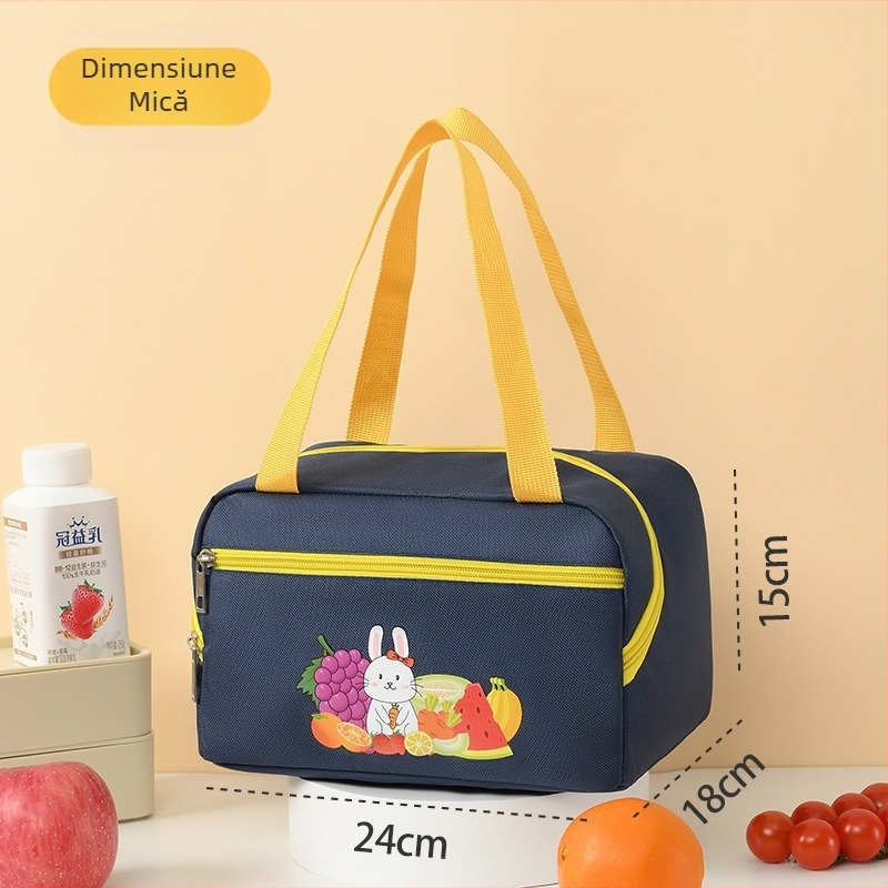 Geantă izolantă pentru prânz cu design de iepuraș drăguț, husă pentru monede, gentuță pentru machiaj și igienă, cutie de picnic, pachet de răcire, potrivită pentru activități în aer liber