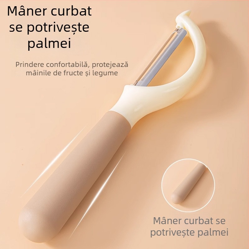 Curățător de legume din oțel inoxidabil, versiune îmbunătățită – unealtă multifuncțională de decojit pentru domiciliu și cămine studențești