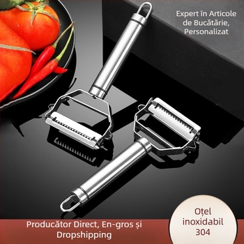 Dispozitiv 3 în 1: curățător, răzuitor și felie din oțel inoxidabil 304 pentru fructe, legume și cartofi