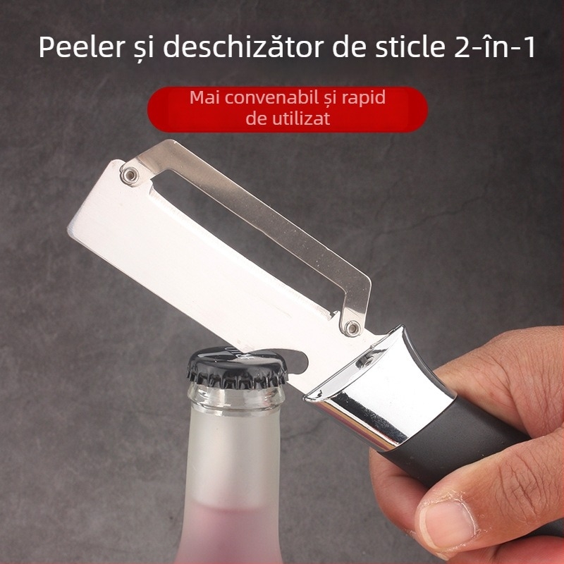 Peeler multifuncțional din oțel inoxidabil pentru zahăr trestie, ananas și dovleac – cuțit pentru fructe și răzuitor
