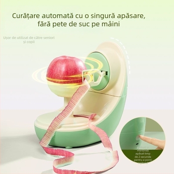 Curățător automat de fructe cu încărcare USB, pentru mere și alte fructe, cu cuțit multifuncțional pentru decojire