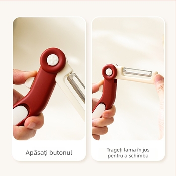 Curățător de legume și fructe 3 în 1, din oțel inoxidabil, pentru cartofi, fructe și mere