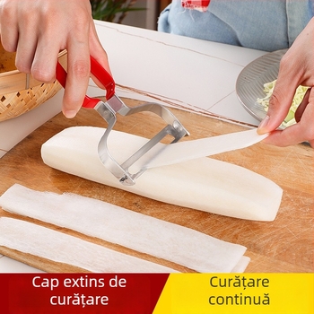 Curățitor și feliator din oțel inoxidabil pentru legume și fructe, ideal pentru ridichi și castraveți, unelte de bucătărie multifuncționale