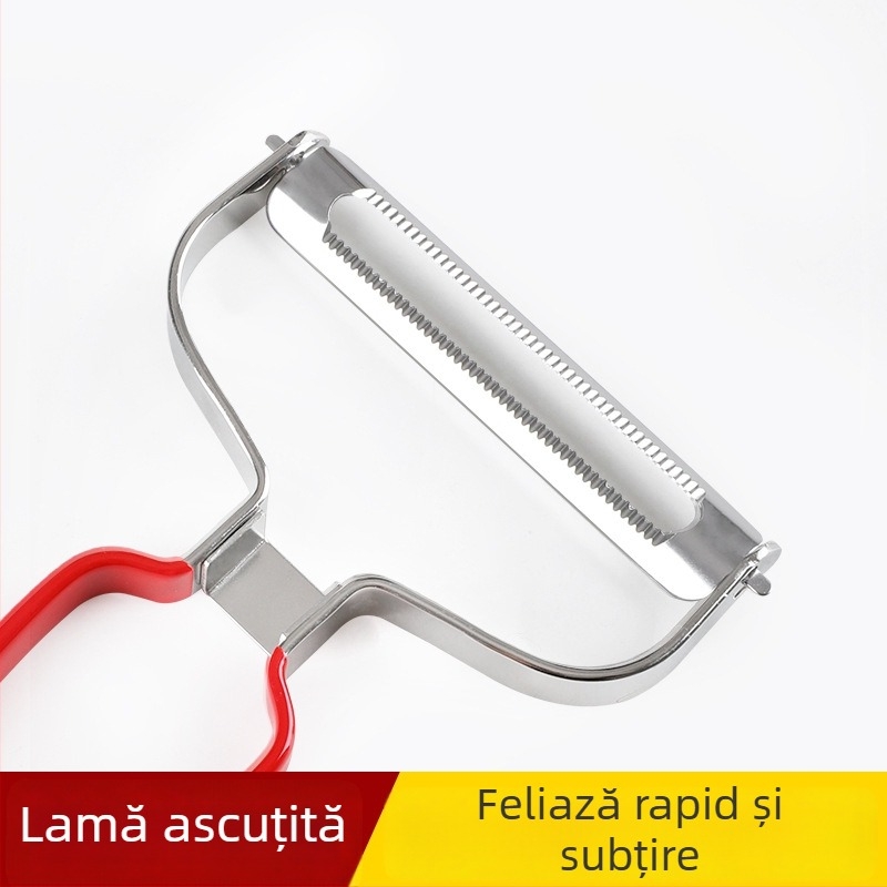 Curățitor și feliator din oțel inoxidabil pentru legume și fructe, ideal pentru ridichi și castraveți, unelte de bucătărie multifuncționale