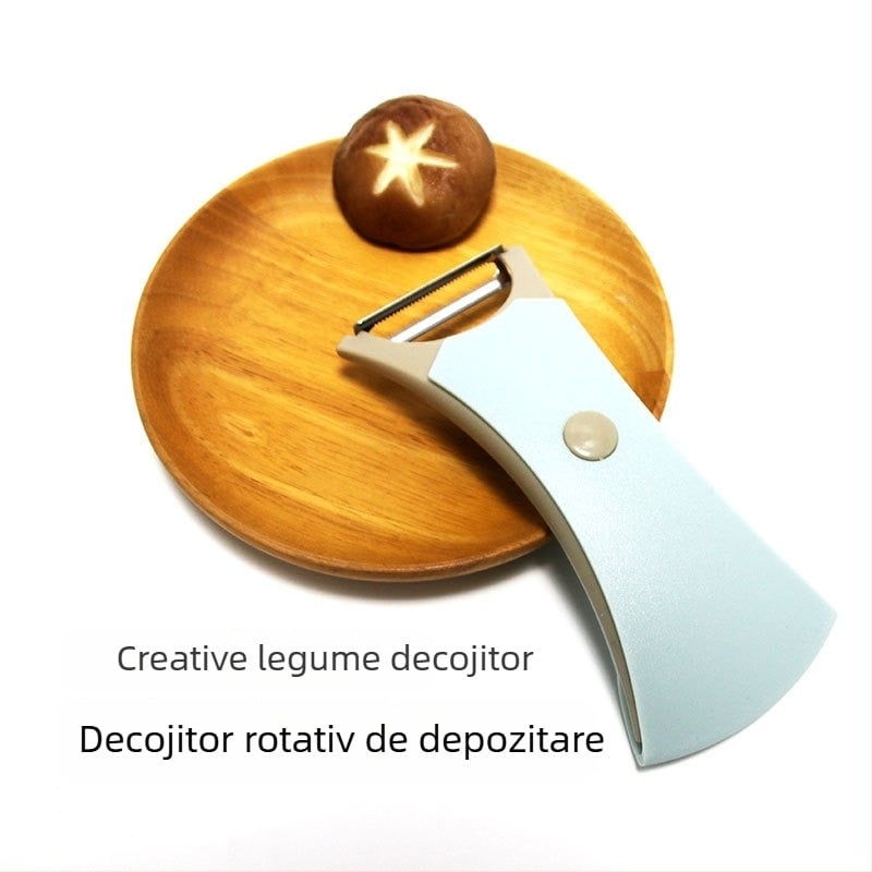 Descojitor 2 în 1, tăietor rotativ pentru pepene, descojitor pentru fructe și cartofi, cuțit de tăiat flori, instrument de decojire