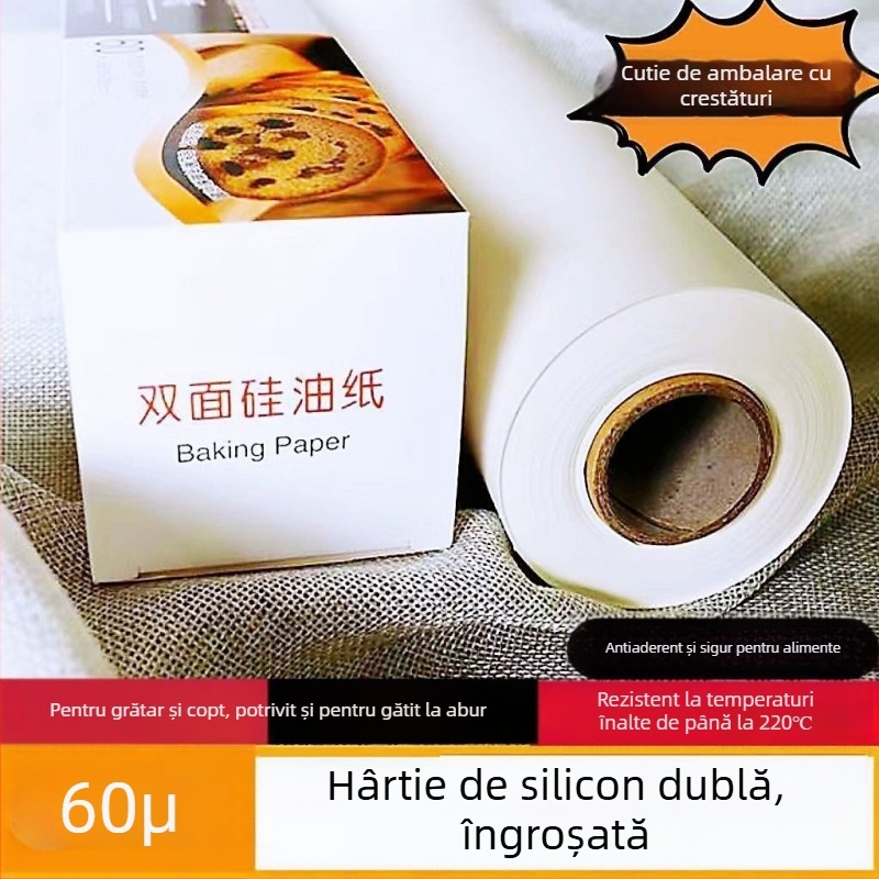 Hârtie de pergament de calitate alimentară, potrivită pentru air fryer și cuptor pentru prăjituri, antiaderentă, absorbantă de ulei, pentru grătare și uz casnic