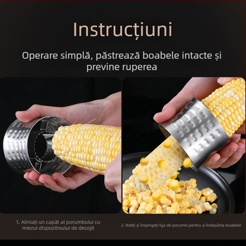 Despărțitor de porumb din oțel inoxidabil 304 – unealtă manuală pentru bucătărie, decojire boabe de porumb