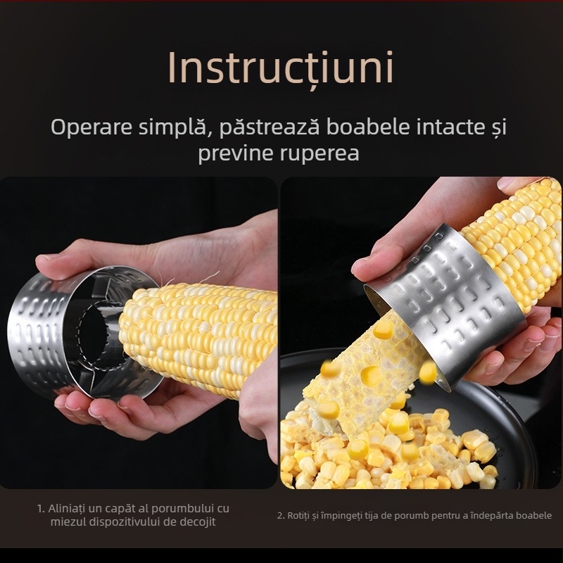 Despărțitor de porumb din oțel inoxidabil 304 – unealtă manuală pentru bucătărie, decojire boabe de porumb