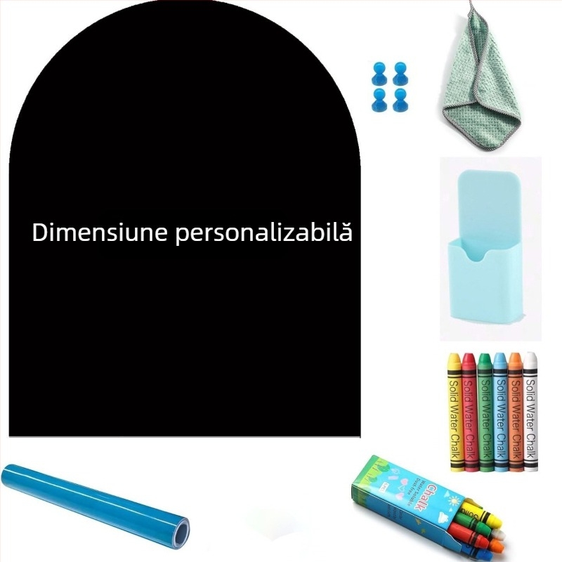 Tablă magnetică arcuită pentru scris, suprafață graffiti albastru deschis, tablă de scris color, ștergătoare