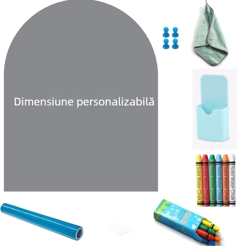 Tablă magnetică arcuită pentru scris, suprafață graffiti albastru deschis, tablă de scris color, ștergătoare