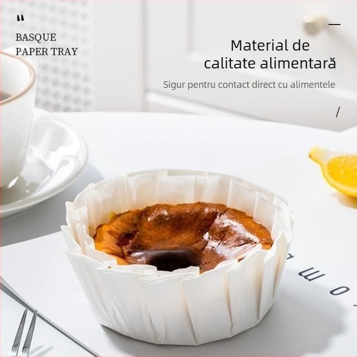 Basque hârtie de copt antiulei, pentru forme fără pliuri, pentru prăjituri și deserturi