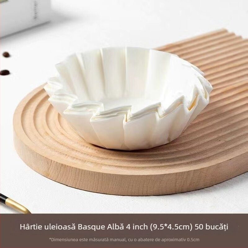 Basque hârtie de copt antiulei, pentru forme fără pliuri, pentru prăjituri și deserturi