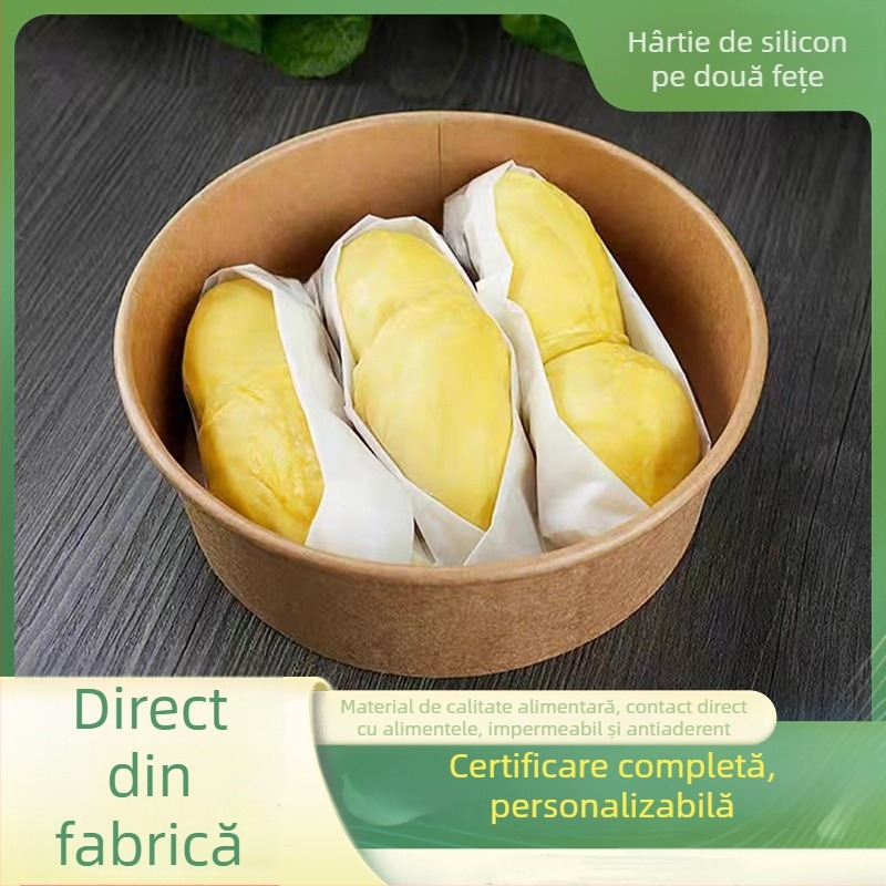 Durian Paper Pack - Hârtie de pergament pentru copt, de calitate alimentară, congelată, antiaderentă, de unică folosință, impermeabilă și rezistentă la ulei