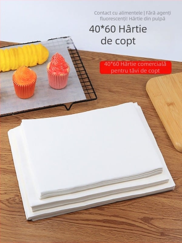 Hârtie de copt cu strat absorbant de ulei, rezistentă la temperaturi înalte, pentru pâine și prăjituri, liner pentru tavă de cuptor