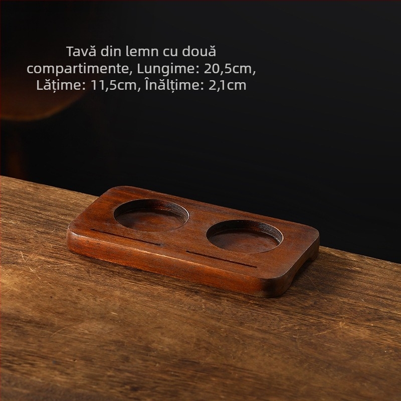 Set ceramic de cești pentru cafea cu tavă din lemn perforată pentru cold brew și latte american, stil retro