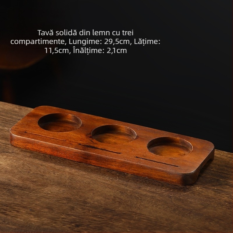Set ceramic de cești pentru cafea cu tavă din lemn perforată pentru cold brew și latte american, stil retro